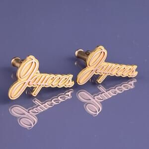 US Jaycees Junior Chamber Intl Cufflinks 1/10 10k Gold Filled JCI Leadership VTG